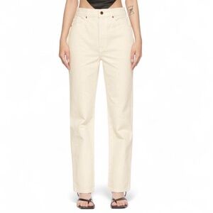 KHAITE Cream Straight-Leg Jeans